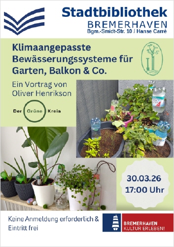 Bildtext: Plakat zur Veranstaltung. Erstellt durch Stadtbibliothek Bremerhaven.